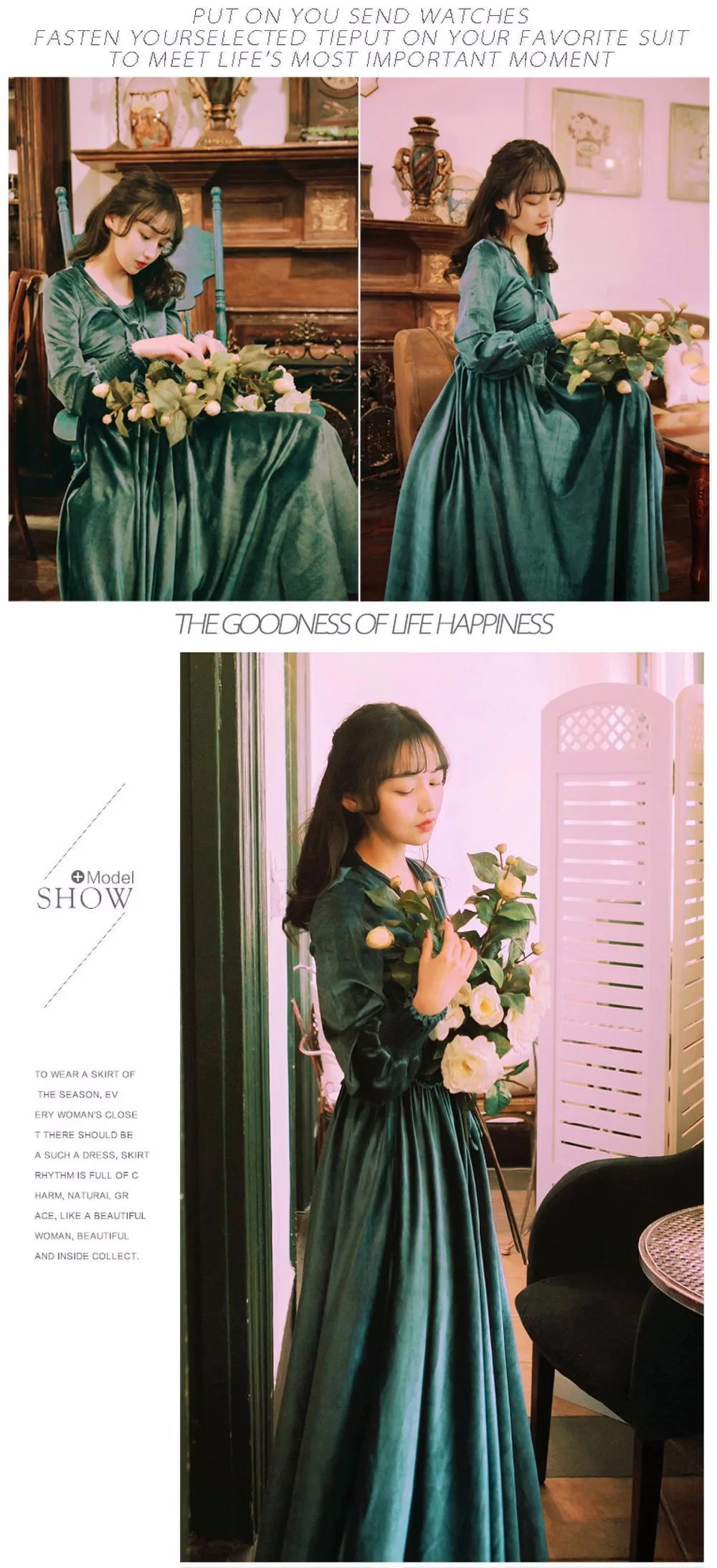 2018 Gugur Musim Dingin Baru Fashion Emas Beludru Gaya Vintage