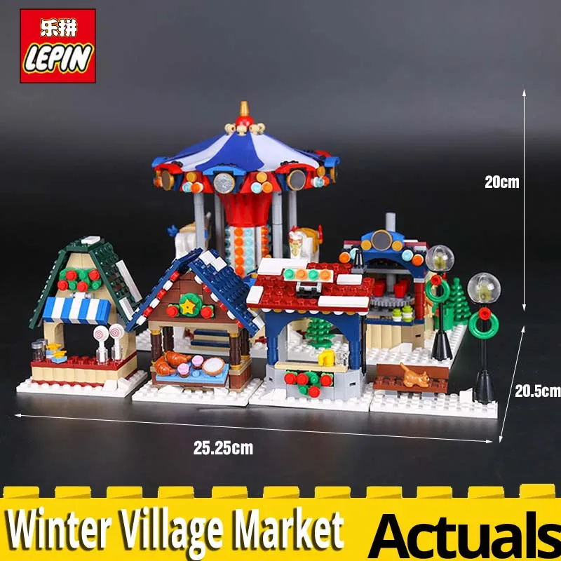

Lepin 36010 The Winter Village Market Model legolys Creative Series 10235 Building Blocks Bricks Educational Toys Christmas Gift