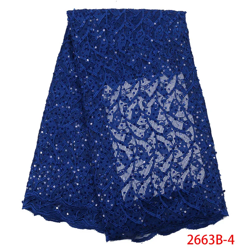 Best Selling African Lace Fabric High Quality Tulle Lace with Sequins French Embroidery for Wedding Dresses KS2663B-1