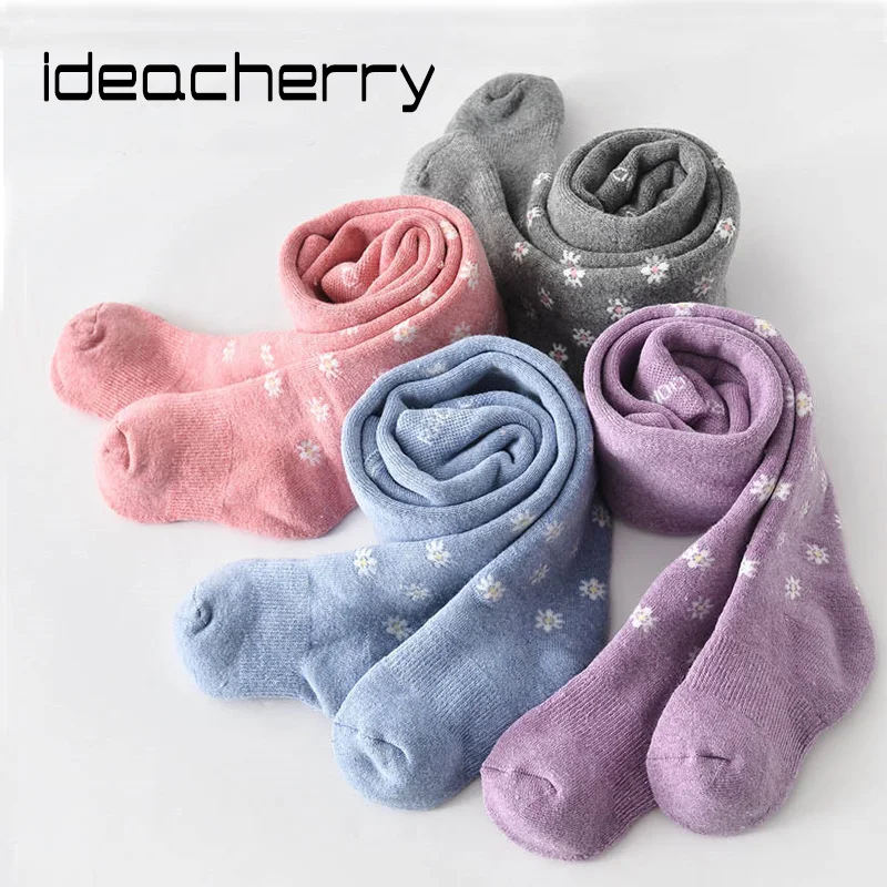 ideacherry Brand Autumn Winter Terry Thicker Pantyhose Baby Tights Boys Girls Clothes Christmas Snowflake Wapiti Pantyhose Warm