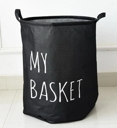 Креативный большой Размеры мой корзина для грязного белья белье хлопковая корзина для хранения дома мешок для мелких предметов сумки для хранения игрушек - Цвет: black