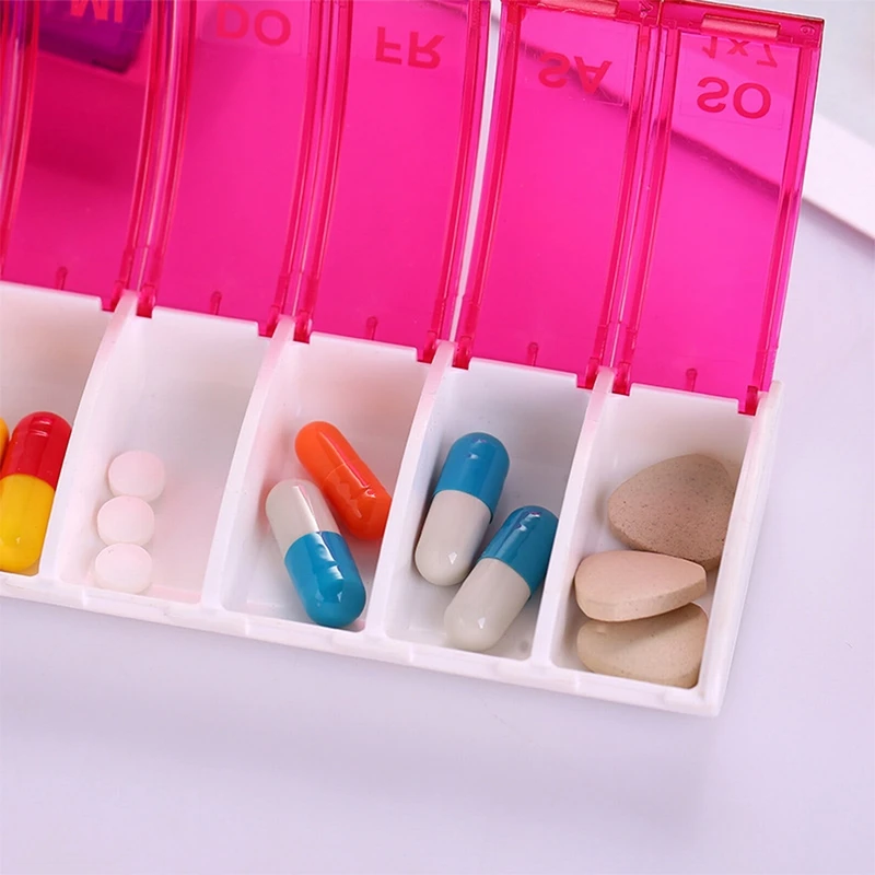 Hoomall Портативный 7 дней Еженедельный органайзер для таблеток коробка для хранения таблеток пластиковая коробка для лекарств разветвители инструмент для ухода за здоровьем