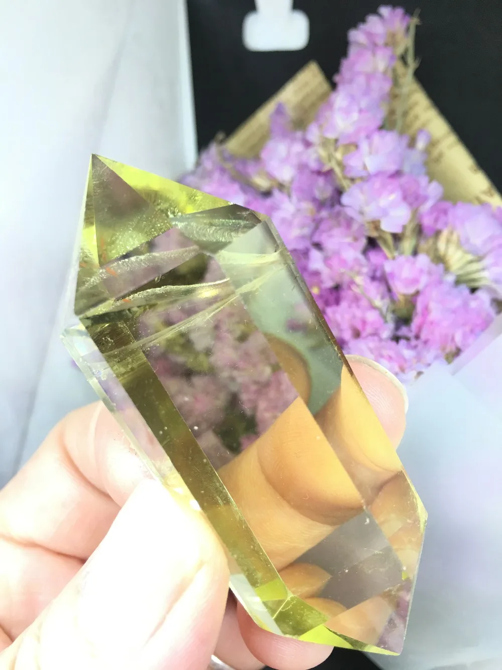 Buy 58grams of AAA natural beautiful yellow crystal, crystal pillar to heal