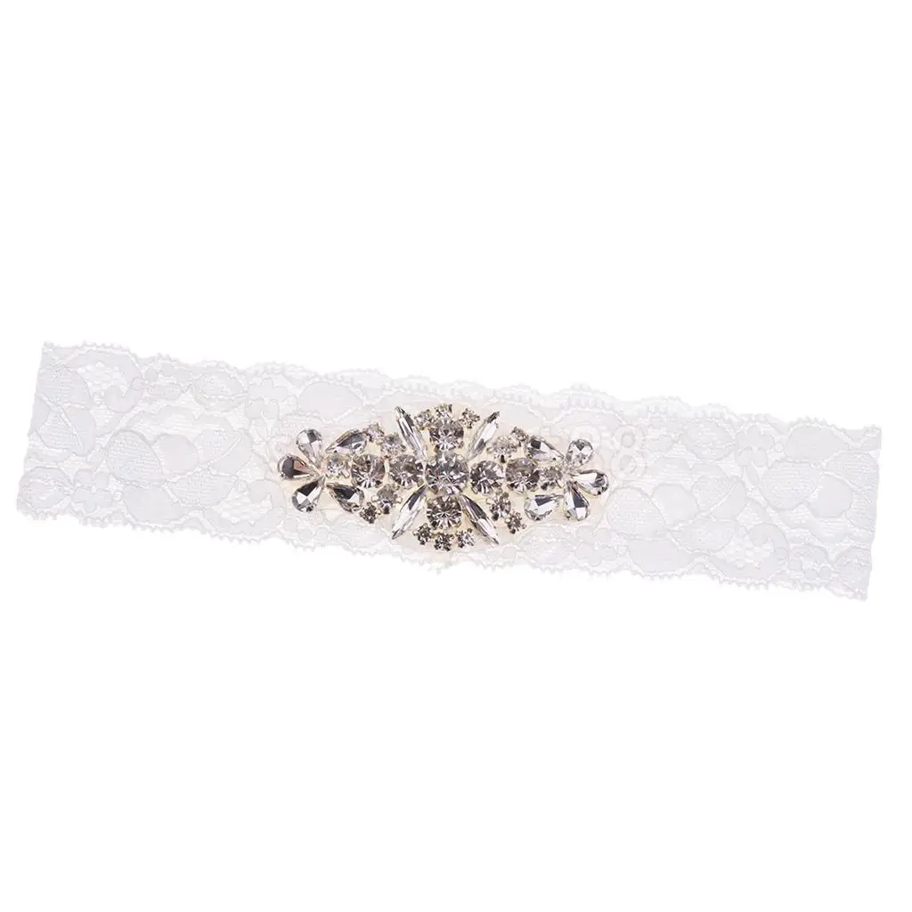 Elegant Crystal Diamante Wedding Bride Lace Garter Hen Stag Night Bachelorette Party Fancy Dress Gift