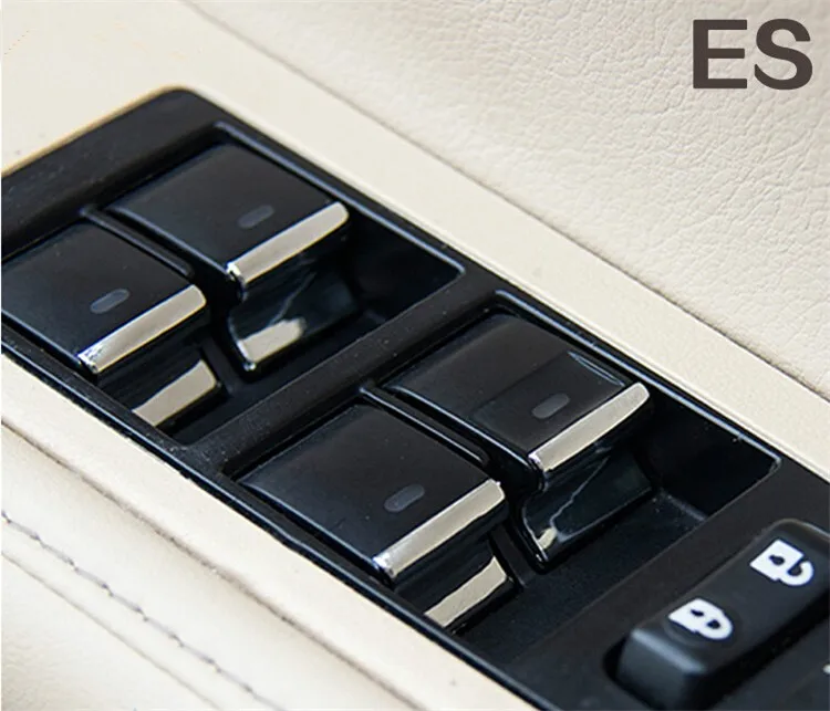 For Lexus ES200 250 300h CT200H Chrome window lift button decal trim interior molding car door armrest buttons sequins (2)