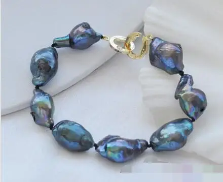 

3711 black baroque KESHI REBORN PEARL bracelet