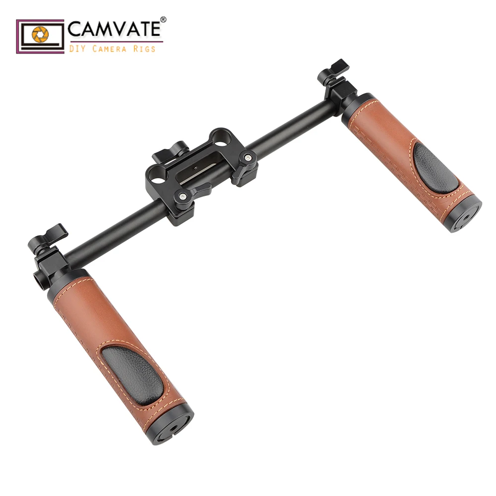 

CAMVATE Handle Grips (Leather) Handlebar Support Kit for DSLR Camera Camcorder Shoulder Rig C1614 camera photography accessorie