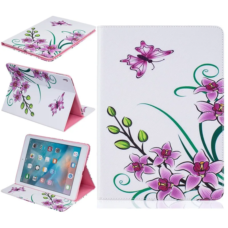 Cute Bear Case PU Leather For Ipad Pro 9.7 Case for Ipad Pro Mini Butterfly Flower Stand Tablet Cover 9.7 Inch Wallet Fip Cases (73)