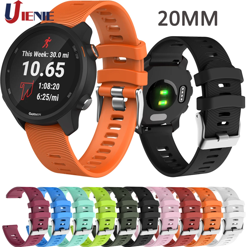20 мм спортивный силиконовый ремешок для часов Garmin Forerunner 245 м 645 Vivoactive 3 смарт