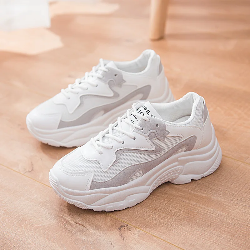

AGUTZM Women Vulcanize Shoes Breathable Walking Women Sneakers Fashion Mesh Lace Up Shoes