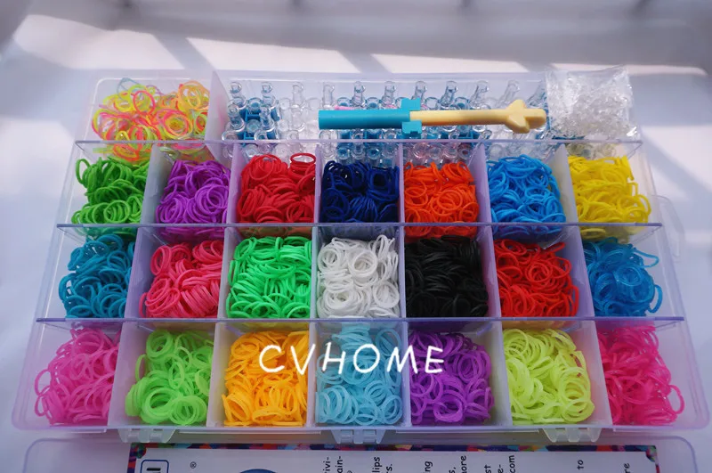 New Colorful Loom Kit Set 3400 Rubber Bands 21 Colors With Plastic New Colorful Loom Kit Set 3400 Rubber Bands 21 Colors With Plastic Box Organizer Bracelet Making Tool Children S Craft In Charm Bracelets From Jewelry
