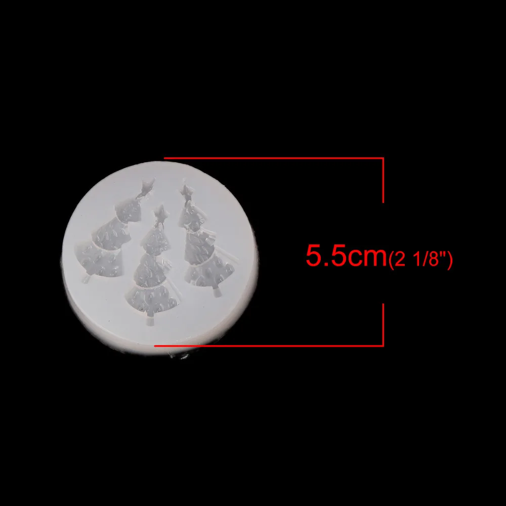 Doreen Box силиконовые полимерная форма для изготовления ювелирных изделий круглый белый Рождественская елка вечерние DIY 5,5 см (2 1/8 ") Диаметр., 2