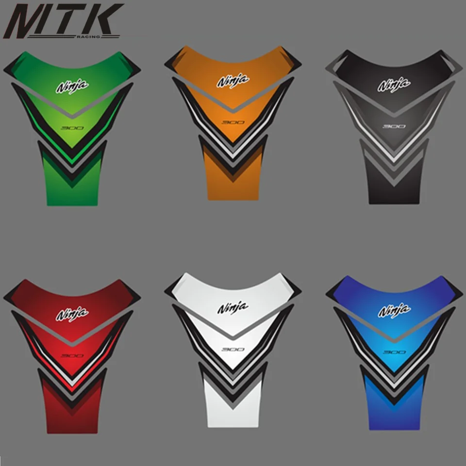 

MTKRACING Motorcycle 3D ADESIVI Sticker Decal Logo Protective Tank Mat Cas Cas Fit KAWASAKI NINJA300 Ninja 300th