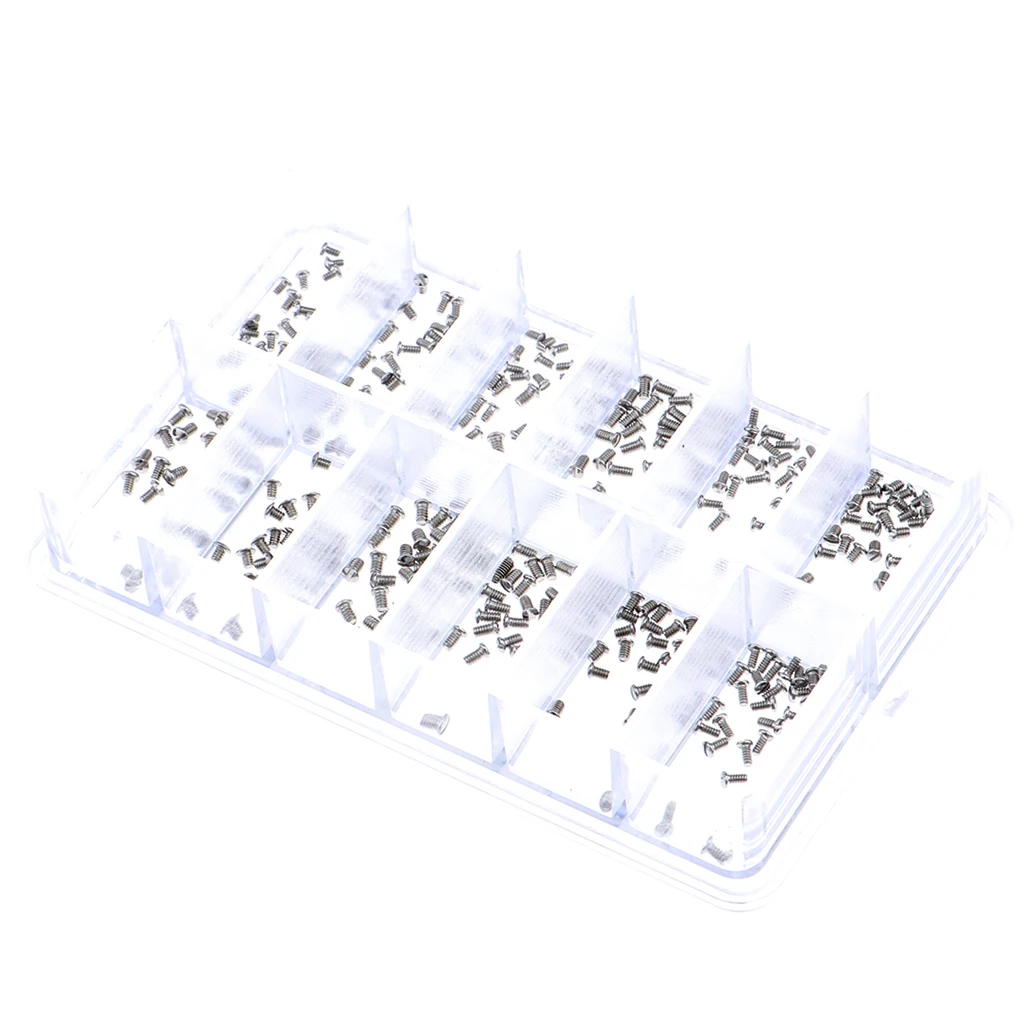 Stainless Steel Assorted 12 Size for Eyeglass Glasses Watch Screw Repair Parts for Watchmaker Supplies
