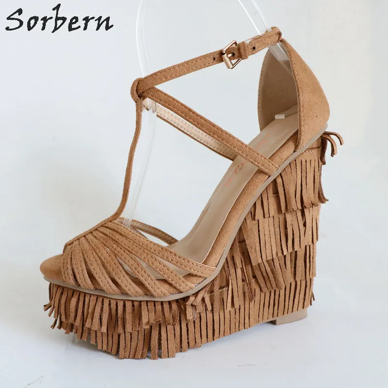Cuña correa Mujer Con Sandalias Marrón Plataforma Tacón Sorbern Alto Diseñador Tamaño 44 Color De custom Marrón Verano Zapatos T Tacones Ax0w7EEq