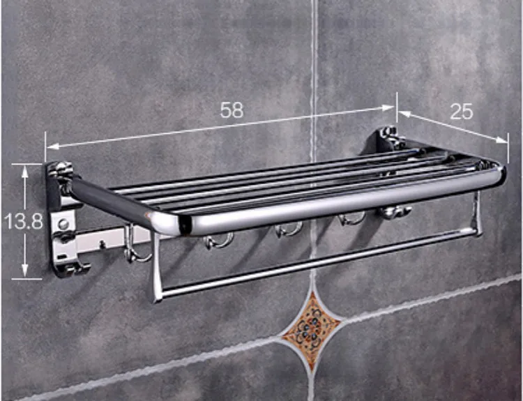 Новая вешалка для полотенец для ванной комнаты, Многофункциональная вешалка для полотенец для ванной комнаты, 58 см, высокое качество, аксессуары для ванной комнаты