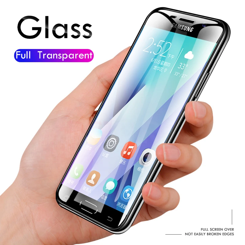 Защитное стекло закаленное 9H 2.5D для Samsung Galaxy A7 A9 2018 J6 A6 A8 J4 Plus A5 2017 3 шт.|Защитные