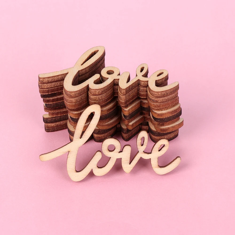 

18pcs 55mm Rustic Wooden Love Letters Shabby Chic Craft Scrapbook Confetti Wedding Valentine's Day Anniversary Table Decoration