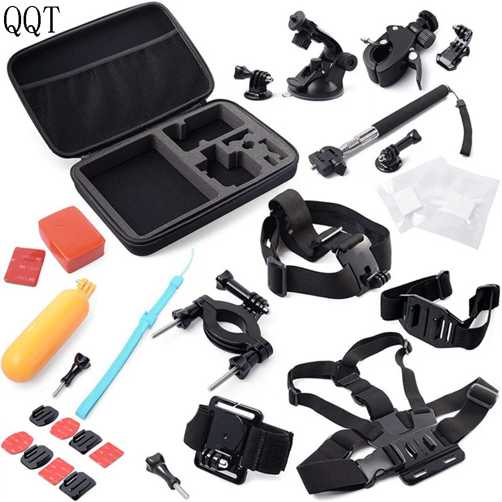 Qqt для GoPro аксессуары комплект плавающей монопод Аксессуары для Go Pro Hero 6 5 4 3 + 3 2 спорт камеры аксессуары