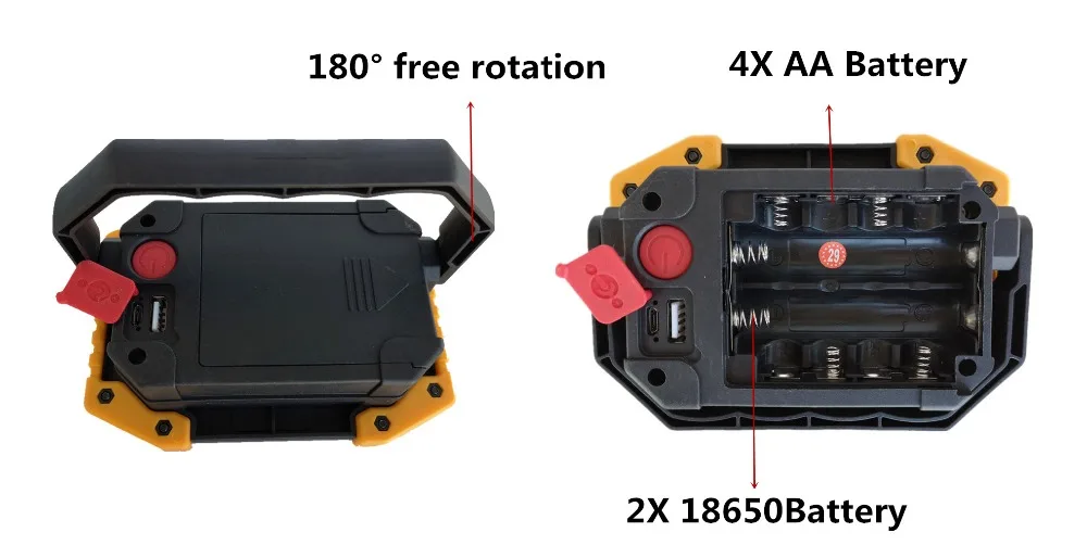 3 modo de Trabalho ao ar Luz de Acampamento Levou Holofotes Cob Portátil 20 w Livre Luz 18650 Bateria Recarregável Portátil Lanternas 8 Cheap Lanternas portáteis