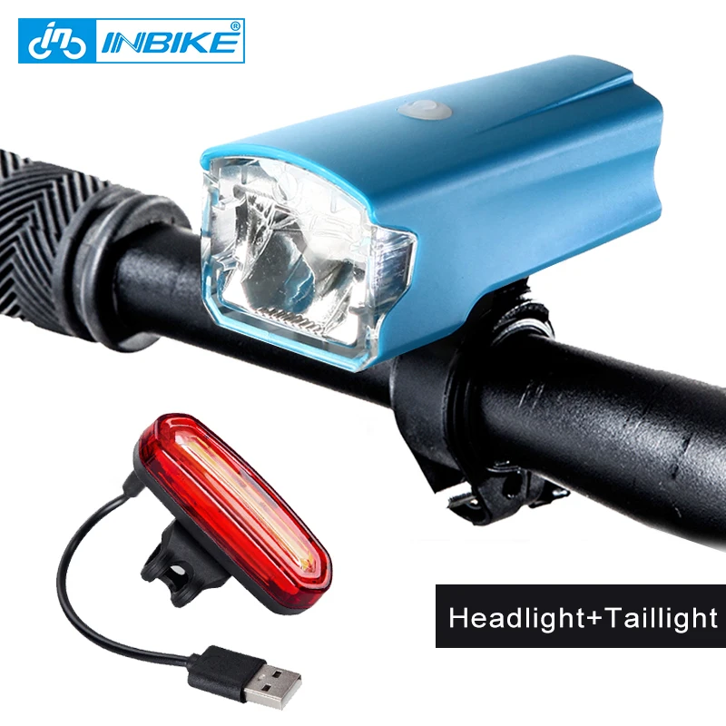 Best INBIKE 2018 Bicycle Lamp New Arrival Bike Torch MTB Road Usb Chargeable Led Front Light Tail Light Set Taillight Rear Light 516 1