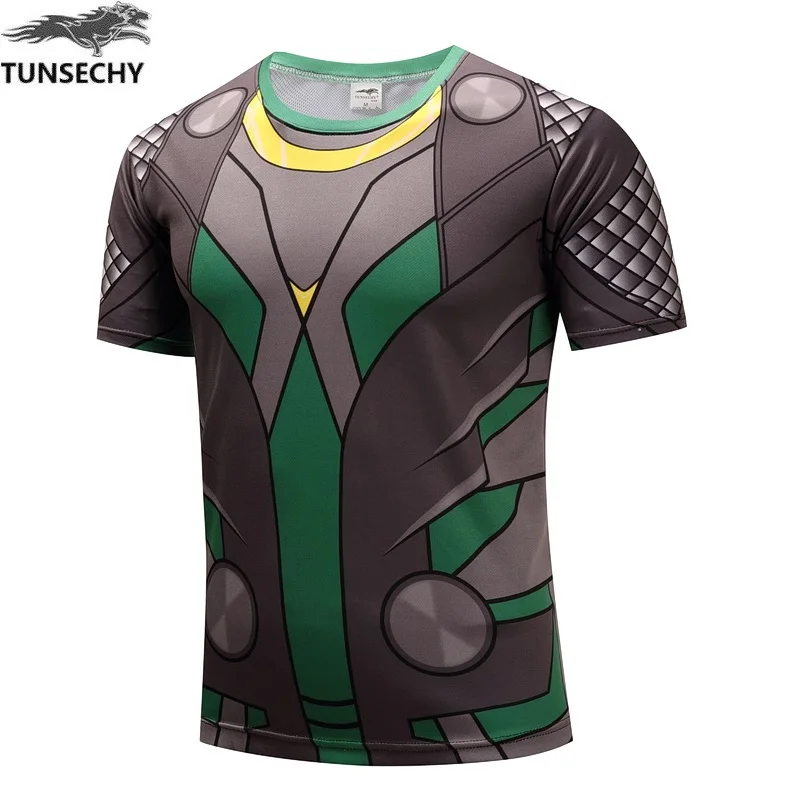 

Casual fitness men's t-shirt 3D Superhero Iron Man compression shirt Short sleeve fitness t-shirt Summer fashion fitness t-shirt