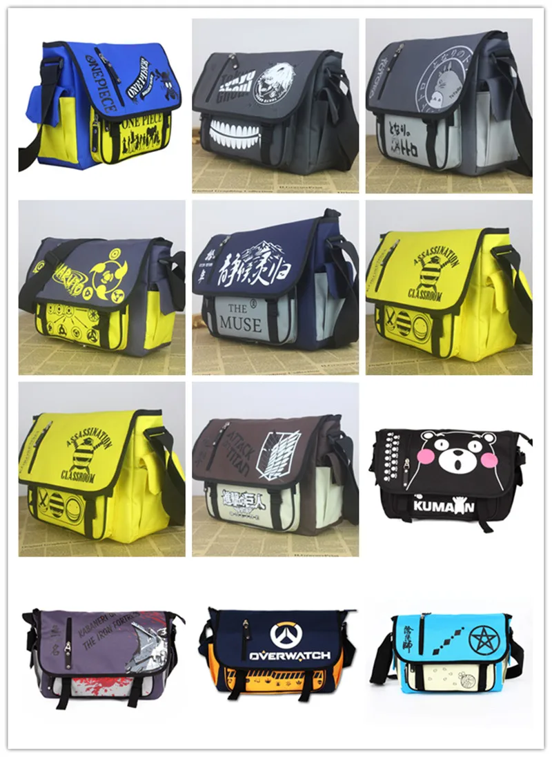 

Anime Tokyo Ghoul/Totoro/Naruto/OPE PIECE/Time Raiders/Online Anime Action Figure Printed Canvas Shoulder Messenger Bag toy NEW