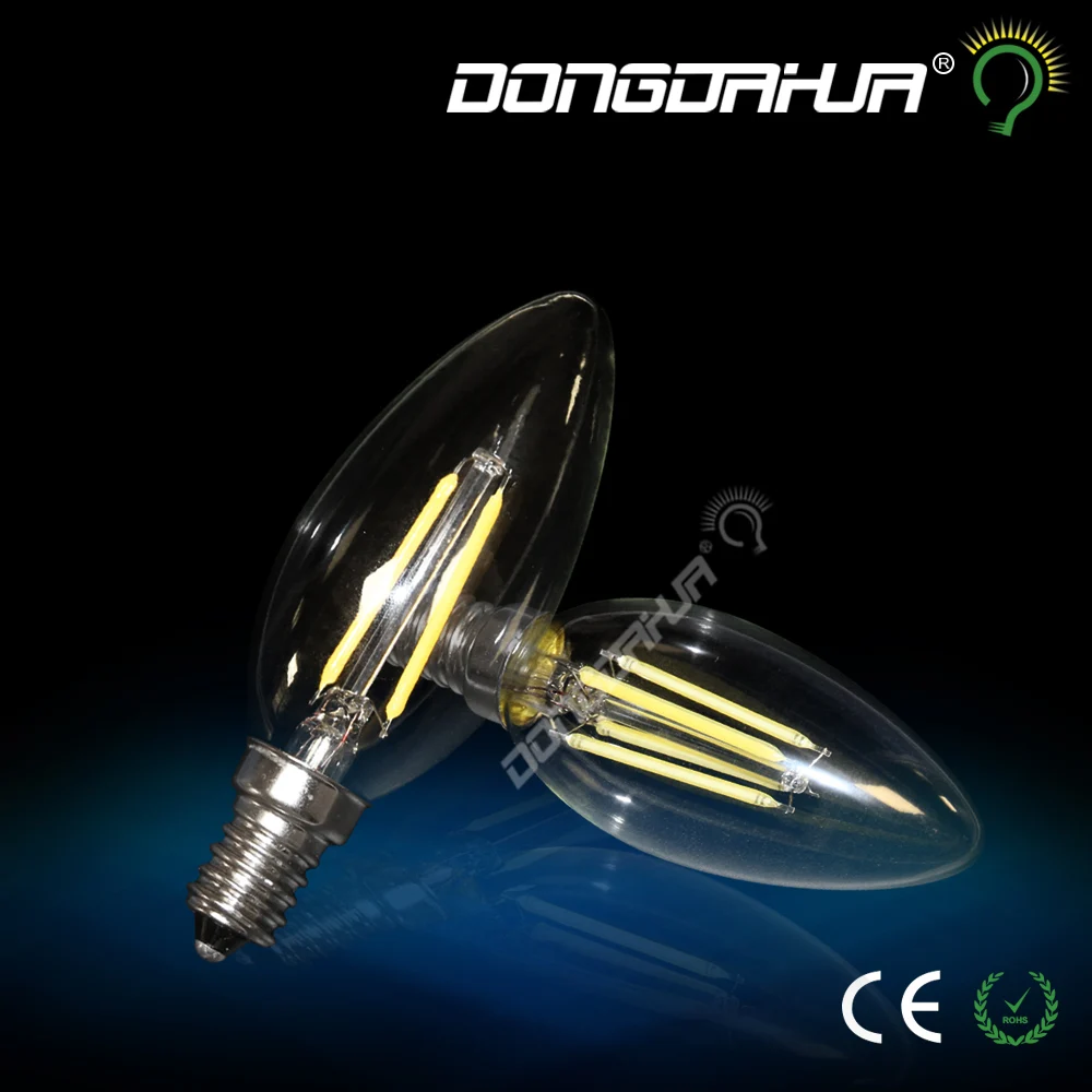 1 pz / batch vintage light bulb edison lamp 2w 4w candle incandescent