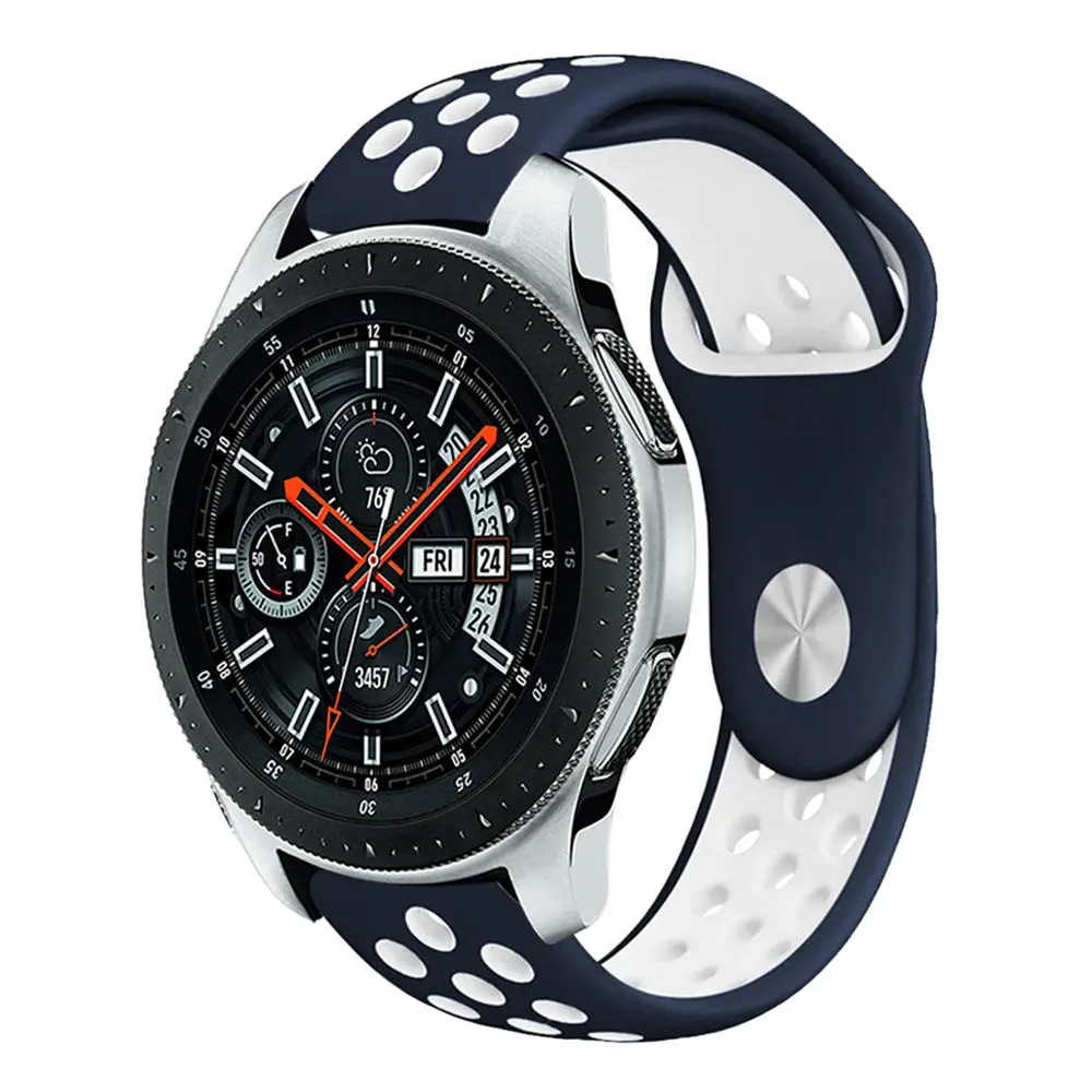 Мягкая силиконовая лента для samsung Galaxy Watch 46 мм SM-R800 ремешок на запястье 22 мм ширина спортивный браслет ремешок для часов с булавками