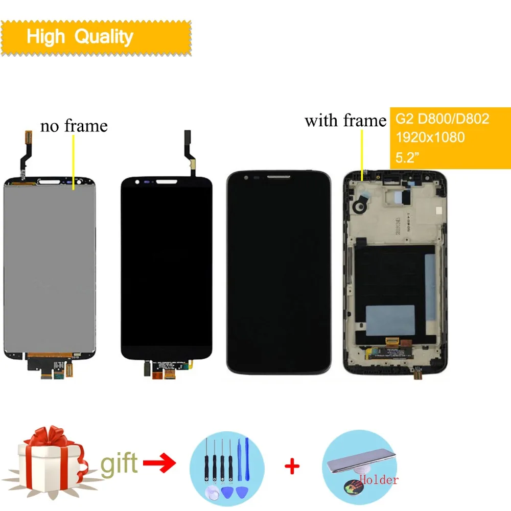 

ORIGINAL 5.2'' For LG G2 LCD Display Touch Screen For LG G2 LCD D800 D801 D802 D805 D803 VS980 F320 LS980 LCD Replacement