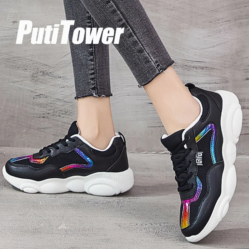 

Women Platform Shoes Lace-Up Sneakers Ladies Breathable Walking Shoes Superstar Women Trainers Sapato Feminino Zapatos De Mujer