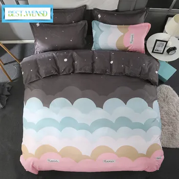 

BEST.WENSD wholesale Clouds bedding set cotton boys bedspreads king size luxury duvet cover +beddengoed bed sheet -bedclothes