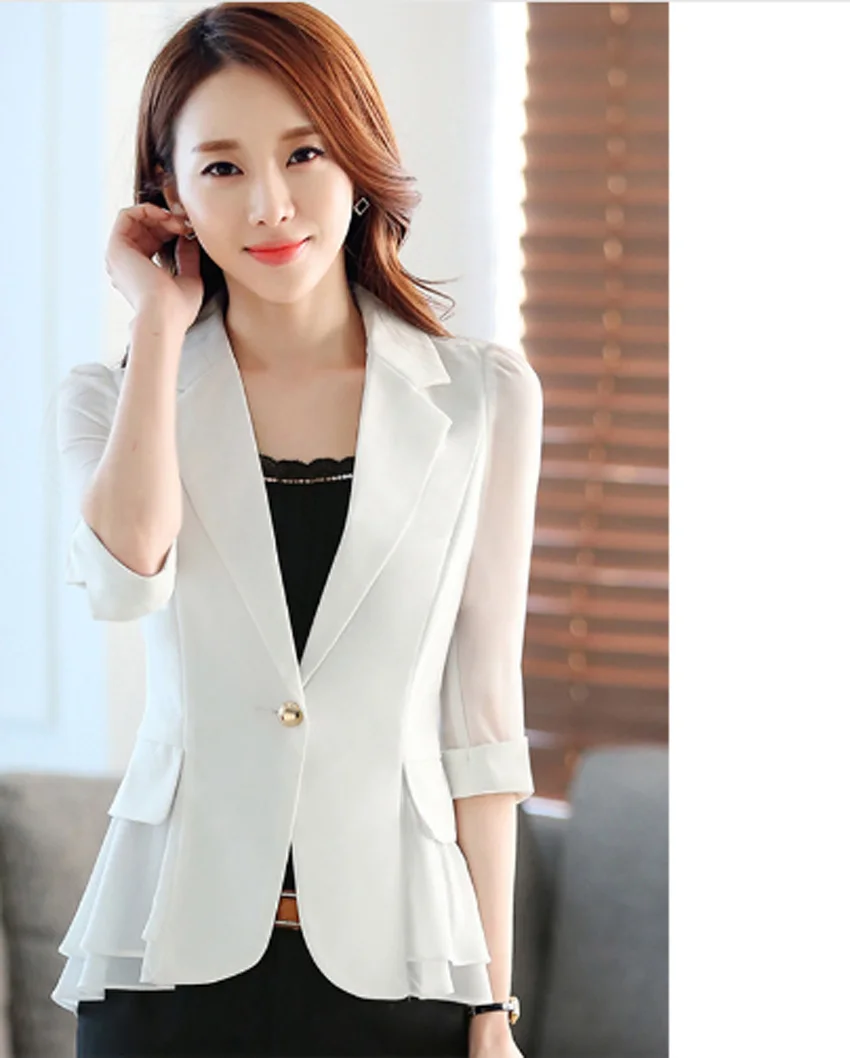Women Blazers And Jackets Real Flying Roc 2019 Woman Blazer Casual Slim Women Sleeve Branco Feminino Office Lady Jacket Suit