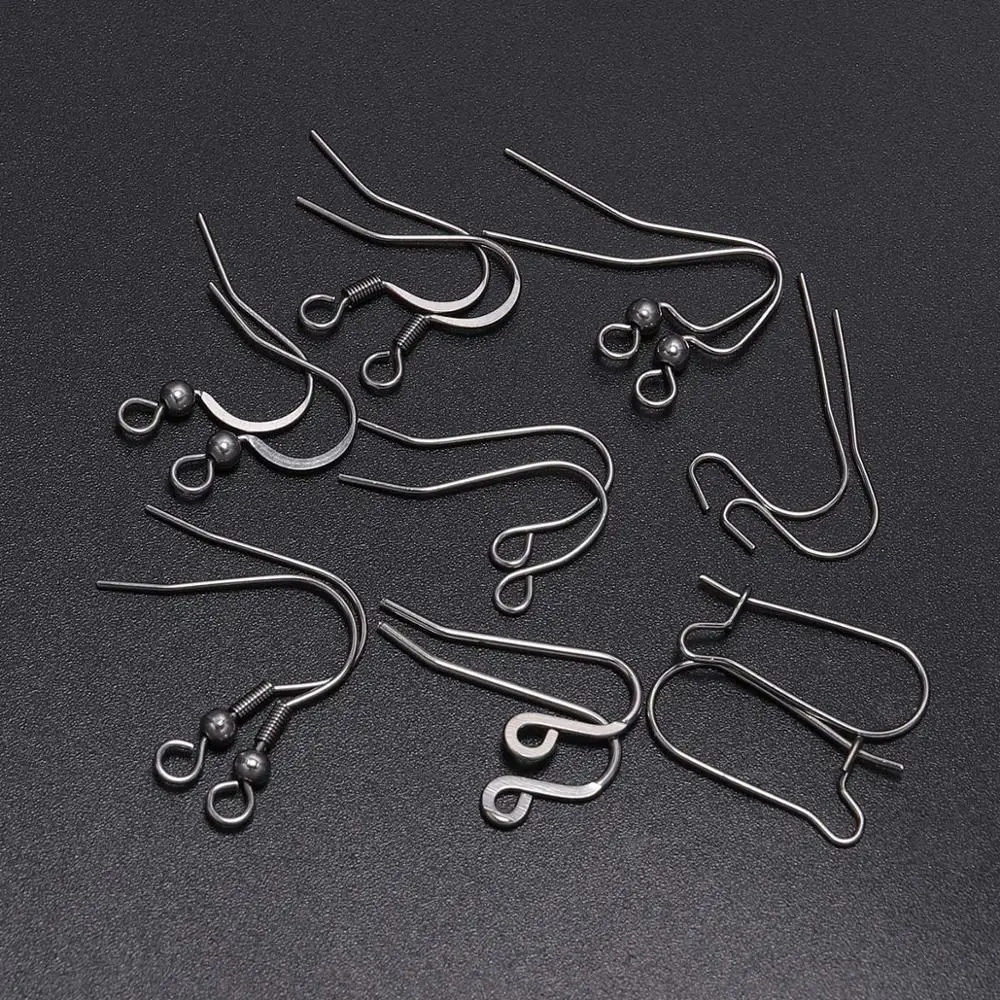 

50Pcs/lot Stainless Steel Not Allergic Earring Hooks Earrings Clasps Earwire Connectors For DIY Jewelry Making Findings Supplies