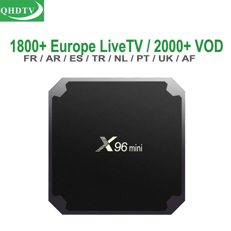 

European QHDTV Subscription X96 Mini Android 7.1 Smart TV Box 4K Dutch UK Italy Turkish Portuguese French Arabic IPTV Channels