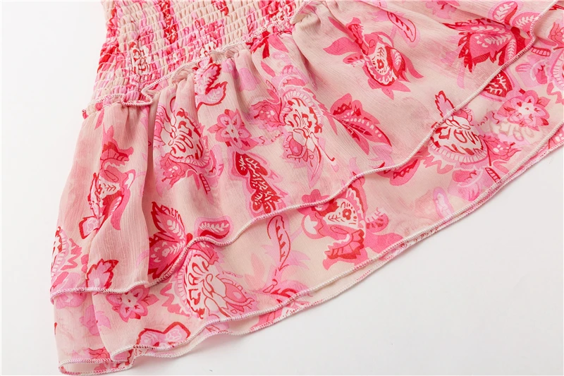 BONGOR LUSS Ruffles Mini Dress Autumn Floral Print Stand Collar Chiffon Dress Long Flare Sleeves Sexy Women Party Dresses  (14)