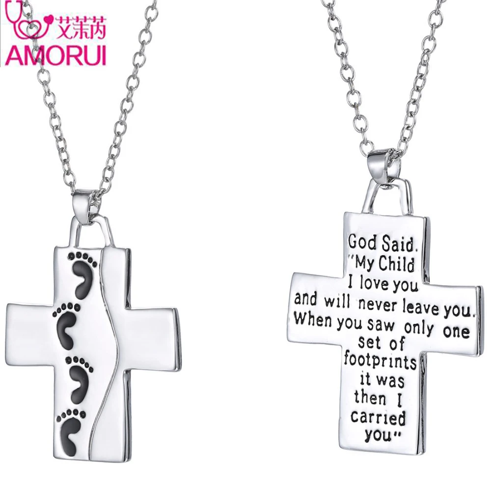 Kids's Feet Cross Pendant Necklace Zinc Alloy Necklace & Pendant