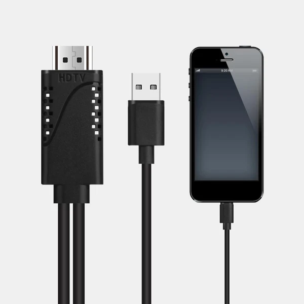 Onten HDMI конвертер для Apple Lightning в HDMI кабель адаптер USB HDMI ТВ Цифровой AV адаптер для iPhone X 8 7 6S 5 iPad Pro Air - Цвет: Black without Logo