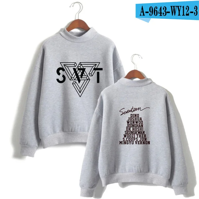 Kpop SEVENTEEN 17 album member name print turtleneck hoodies fans ...