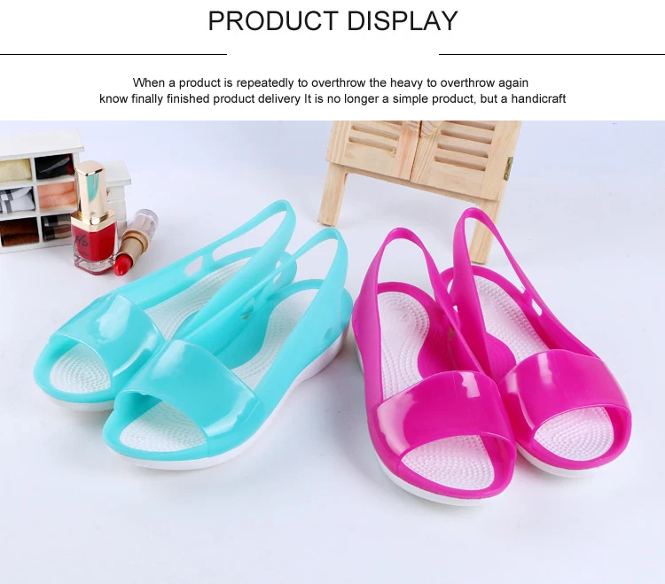 POLALI Women Sandals Colorful Women Shoes Peep Toe Stappy Beach Rainbow Croc Jelly Shoes Woman Summer shoes ST236