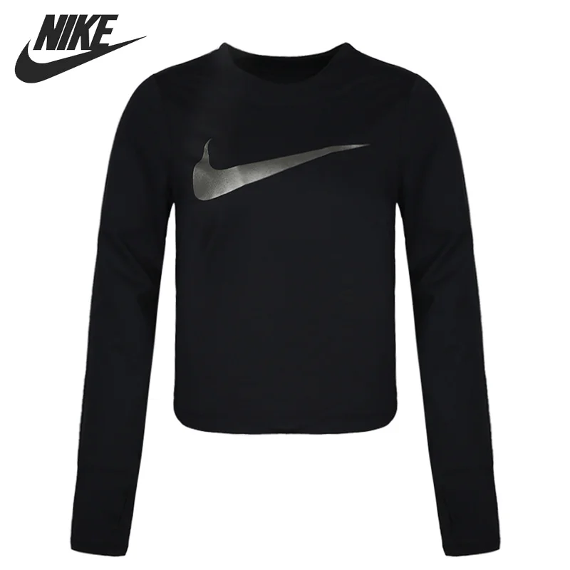 Новое поступление NIKE как W NK DRY ELMNT TOP CREW GX Для женщин пуловер рубашки с коротким рукавом спортивный костюм