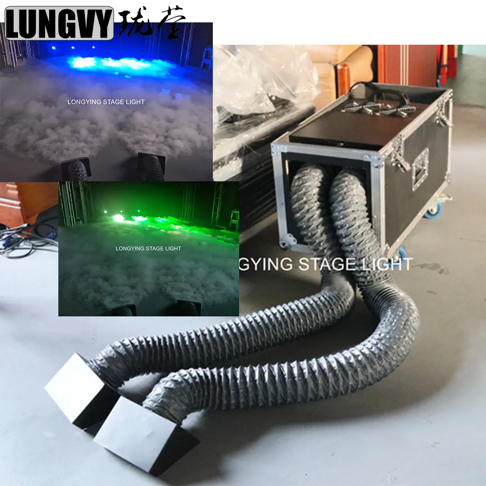 

Free Shipping New Design Double Hose Outlet Water Smoke Machine DMX Remote Control Stage Effect 2000W Water Low Fog Machine