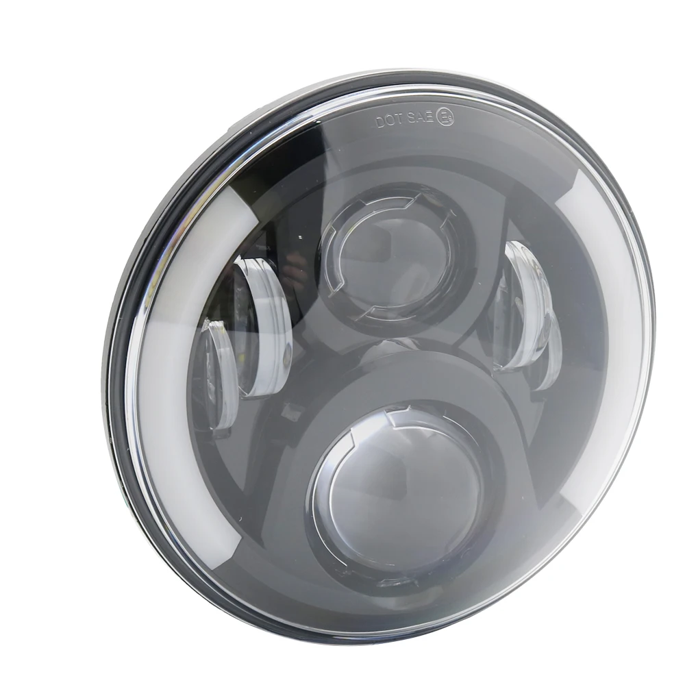 7 дюймов светодиодный налобный фонарь с Halo кольцом Янтарный поворотник для lada niva 4x4 suzuki samurai " светодиодный DRL галогеновые фары для ваз 2101