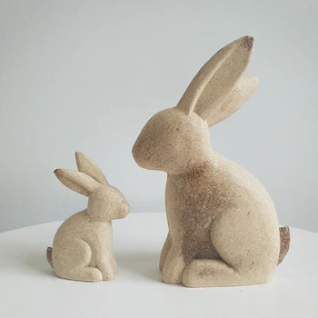 

SET Wood do old rabbit furnishing rough materials rough blank white embryos diy animal painting manual painting sculptures room