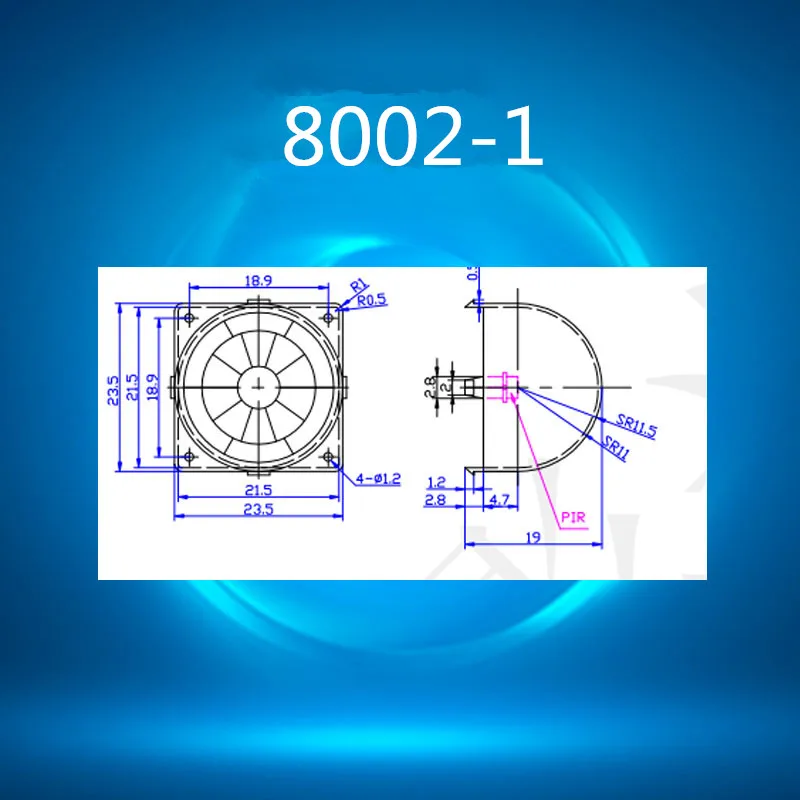 50 шт. 8002-1 куполообразная форма человеческого тела Инфракрасный датчик HDPE пластиковая линза Френеля 23,5x23,5x19 мм фокусное расстояние 10,5 мм