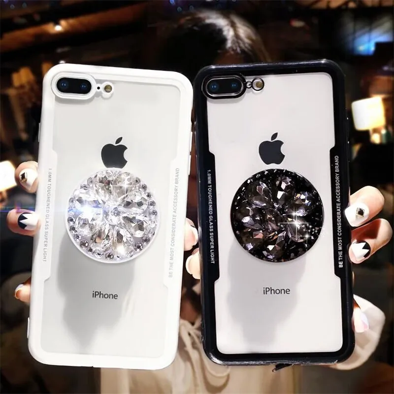 Модный чехол для смартфона со стразами и бриллиантами мягкий iPhone 11 12 Pro MAX 6 7 8 Plus XR