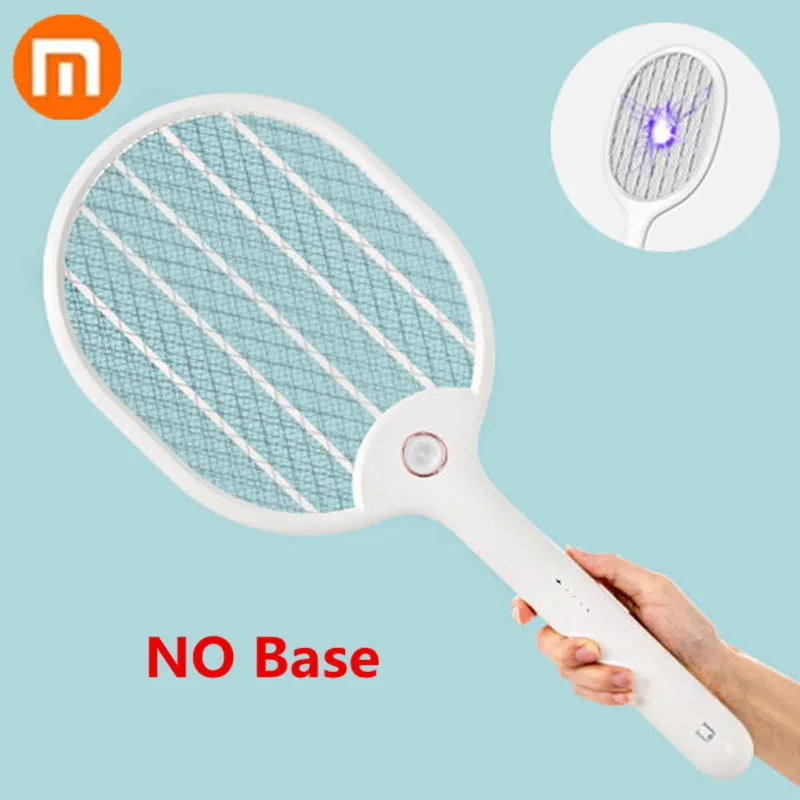 

New Xiaomi Jordan&judy 3000V Electric Mosquito Swatter Three-layer Anti-electric Shock Net USB Charging With Base Bracket