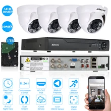 KKmoon 4CH система AHD CCTV 1080N DVR с 4 шт. 3,6 мм 1080 P ночного видения домашняя CCTV камера системы видеонаблюдения комплект 1 ТБ