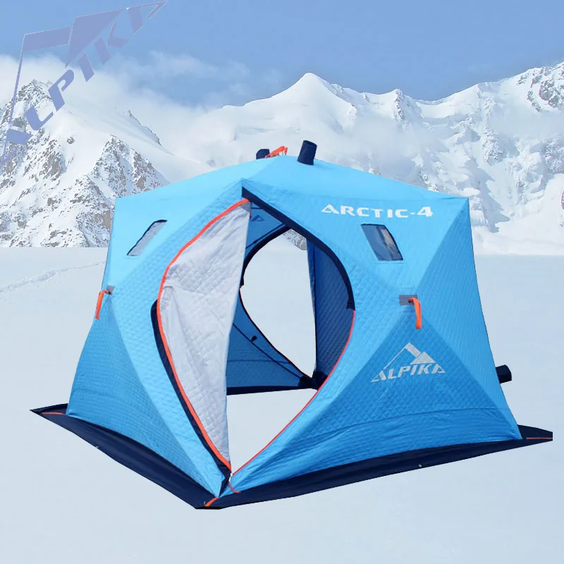 Large space 5-6 people ice fishing tent and three layers of warm oxford winter cotton tent automatic speed tent