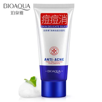 

100pcs Bioaqua refreshing acne cleansing milk deep cleansing moisturizing oil balance shrink pores cleanser skin care